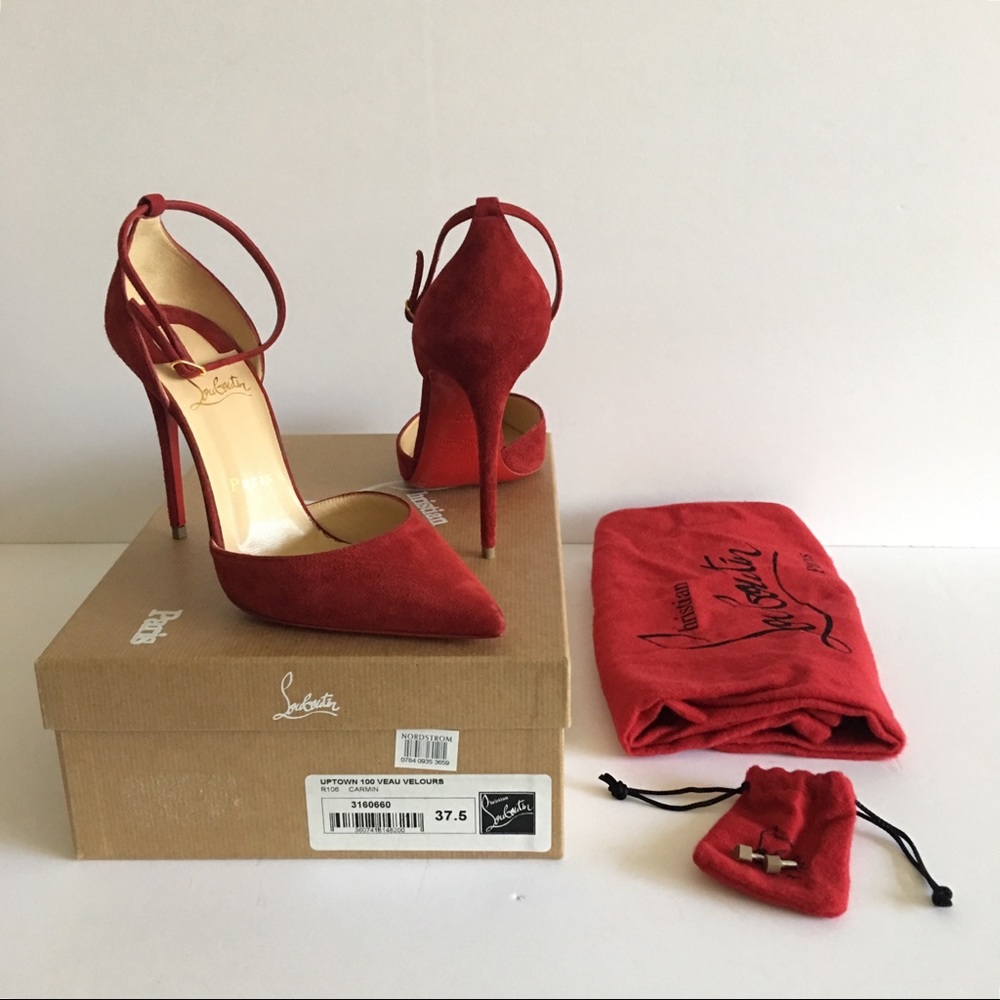 CHRISTIAN LOUBOUTIN ‘Uptown’ Red Suede Pumps